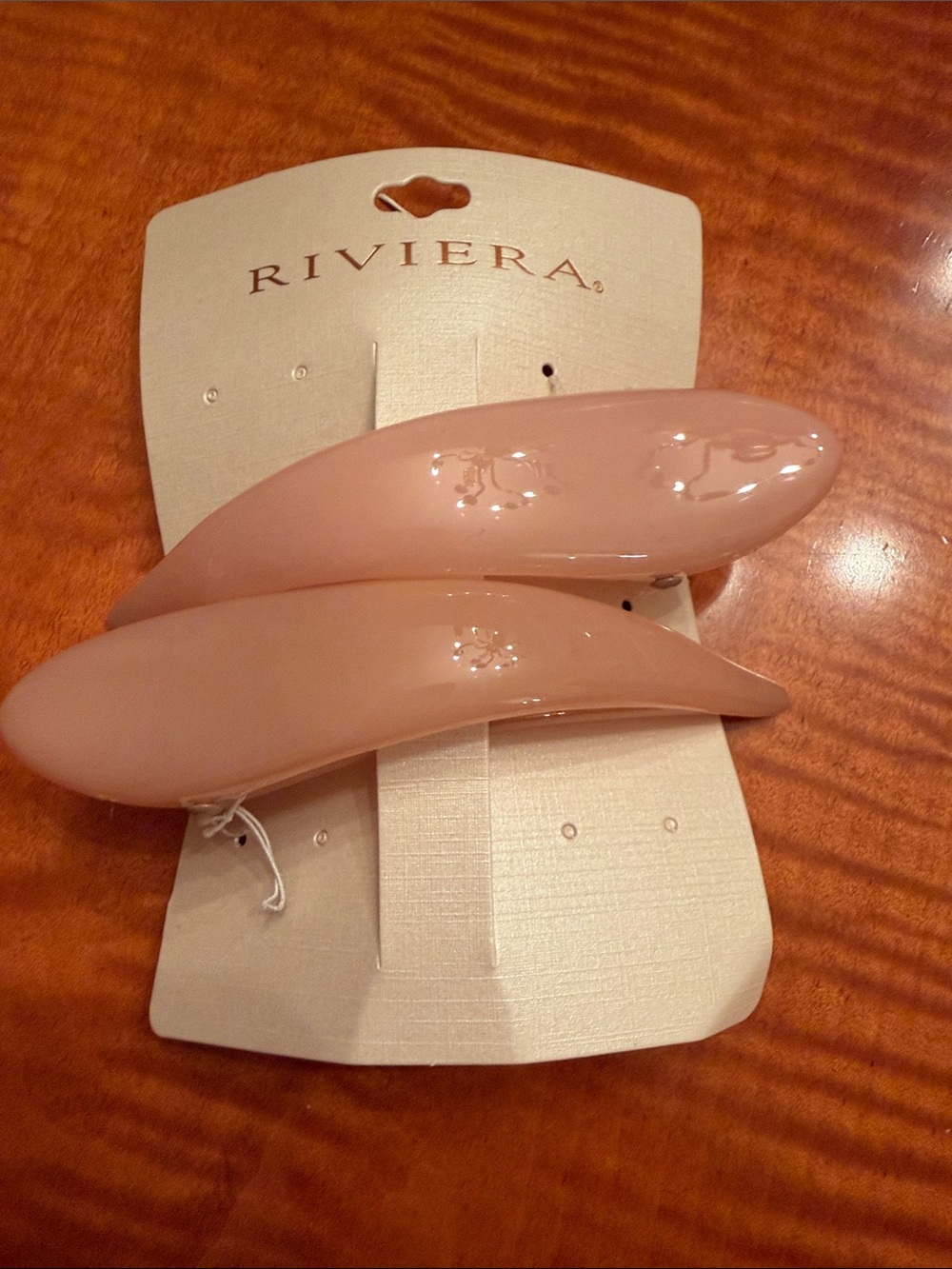 Riviera Blush Pink Gloss Banana Hair Clips - Set of 2
